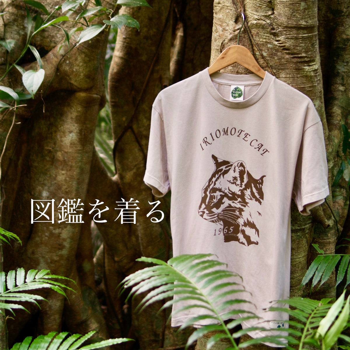 西表島の森の中で撮影されたイリオモテヤマネコのTシャツ