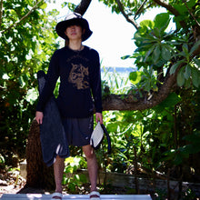 画像をギャラリービューアに読み込む, DRY(吸汗速乾)<BR>長袖図鑑TシャツBLACK<BR>IRIOMOTE CAT