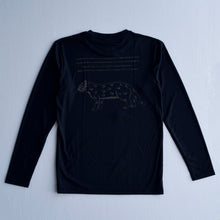 画像をギャラリービューアに読み込む, DRY(吸汗速乾)<BR>長袖図鑑TシャツBLACK<BR>イリオモテヤマネコ<BR>骨格