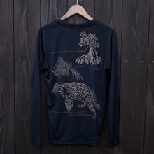 画像をギャラリービューアに読み込む, DRY(吸汗速乾)<BR>長袖図鑑TシャツBLACK<BR>IRIOMOTE CAT