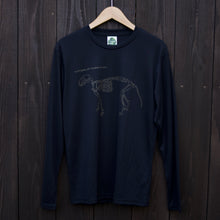 画像をギャラリービューアに読み込む, DRY(吸汗速乾)<BR>長袖図鑑TシャツBLACK<BR>イリオモテヤマネコ<BR>骨格